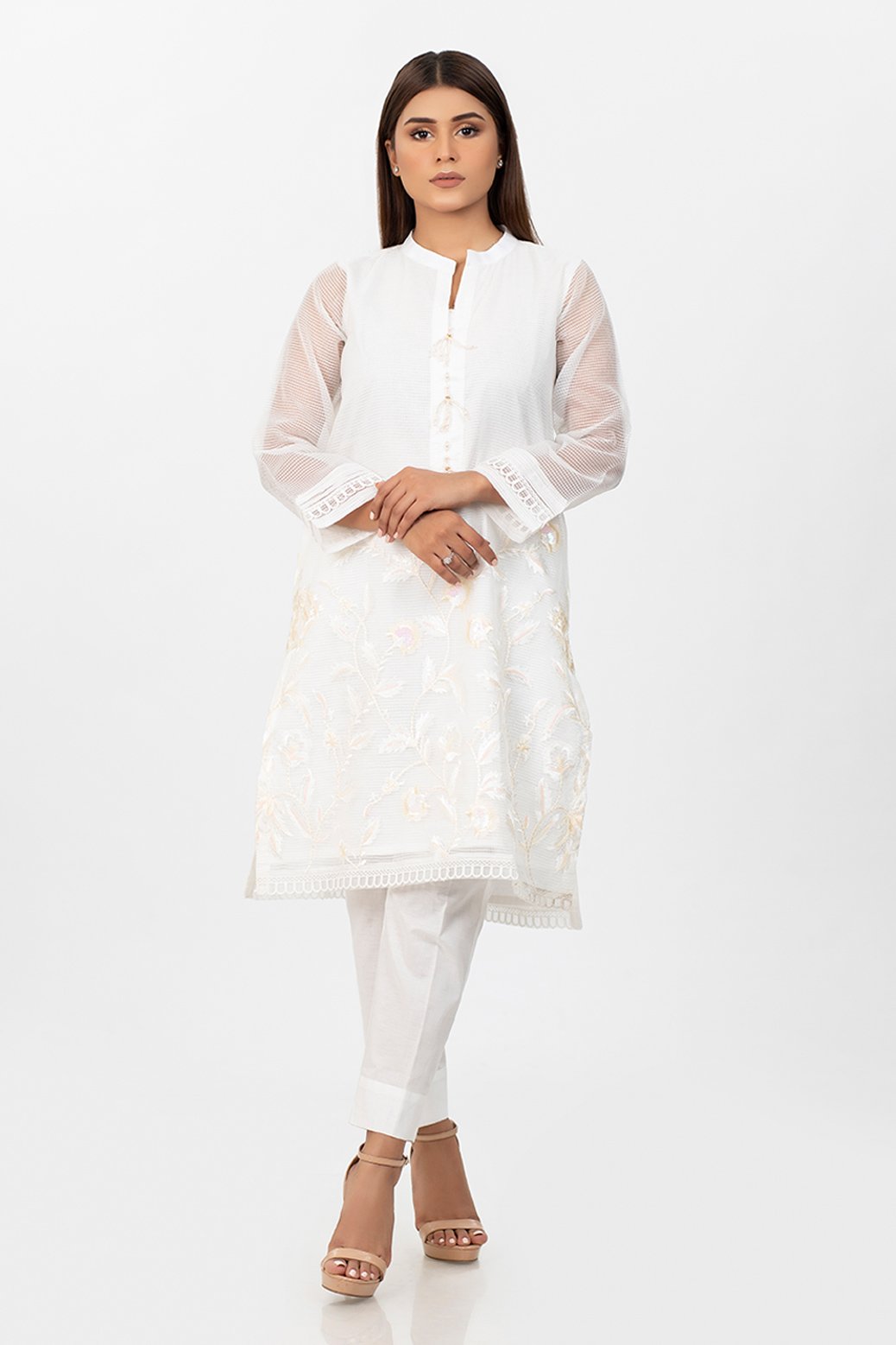 WHITE-DOBBY-KURTI (KSSC201P01)