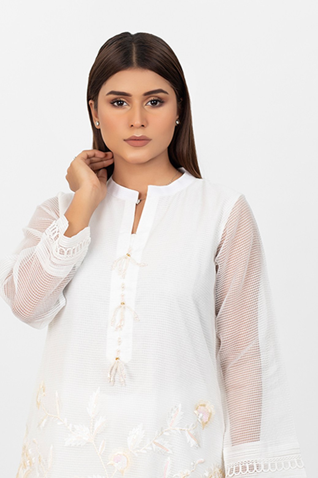 WHITE-DOBBY-KURTI (KSSC201P01)