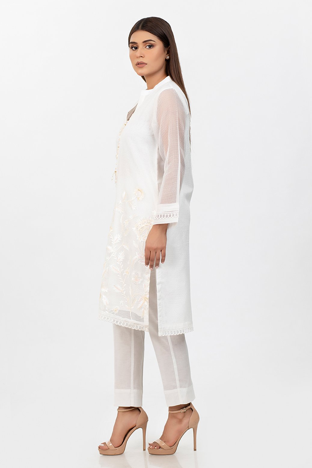 WHITE-DOBBY-KURTI (KSSC201P01)