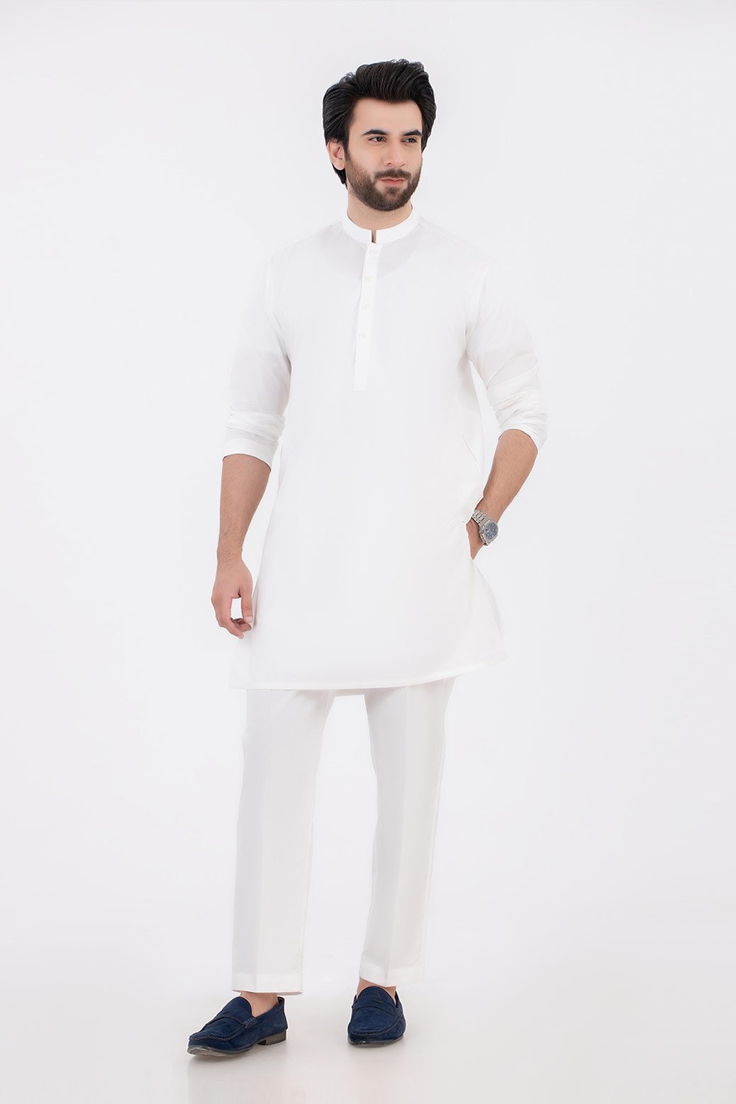 WHITE-COTTON-KURTA SHALWAR (KSSS21-022)