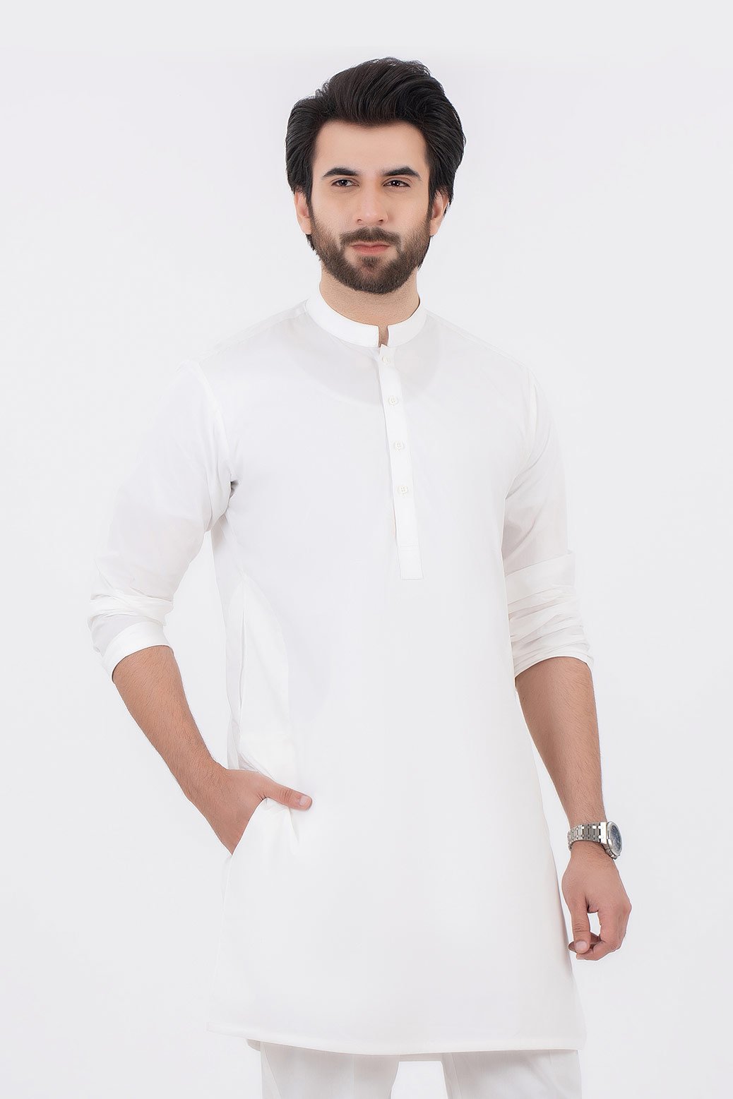 WHITE-COTTON-KURTA SHALWAR (KSSS21-022)