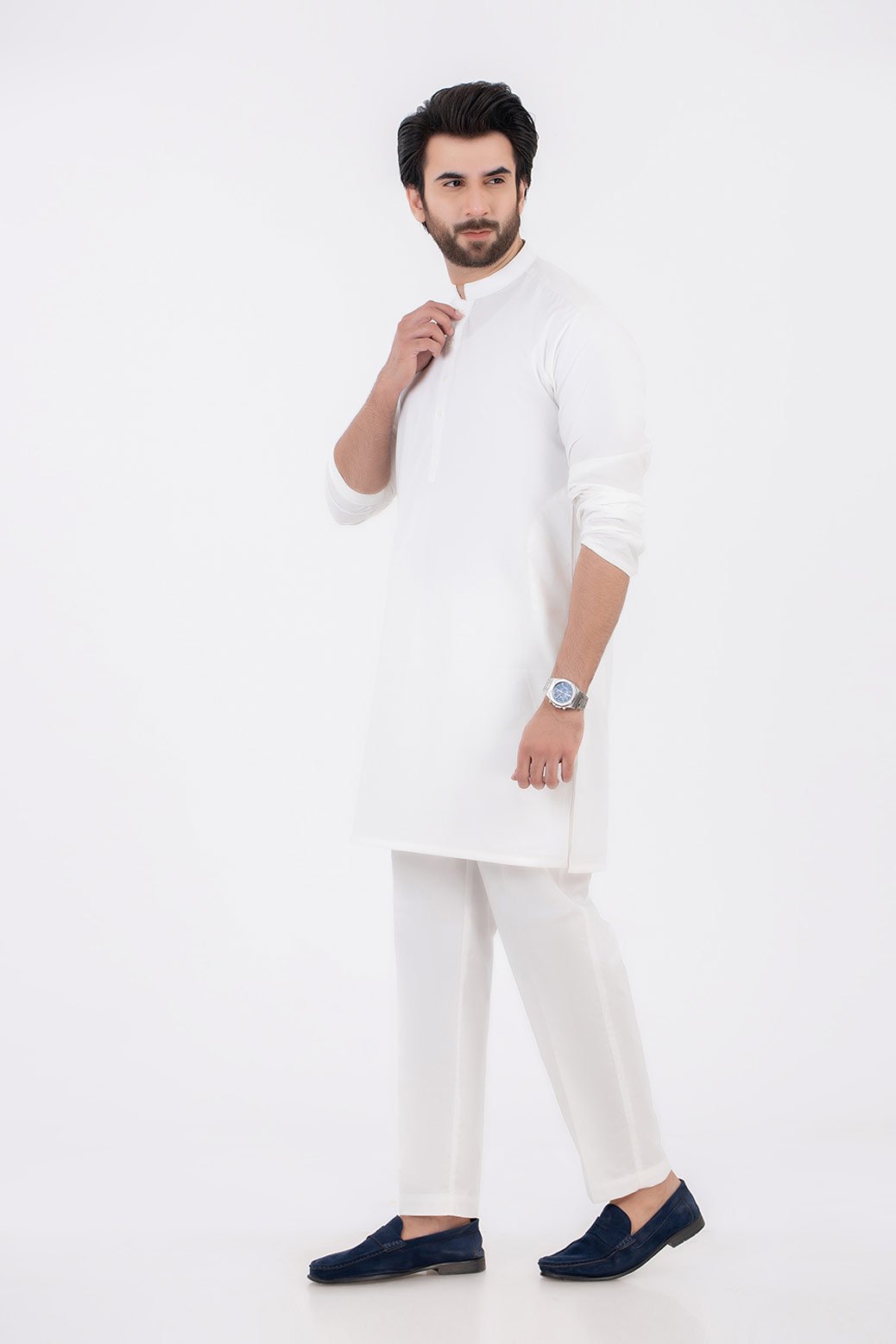 WHITE-COTTON-KURTA SHALWAR (KSSS21-022)