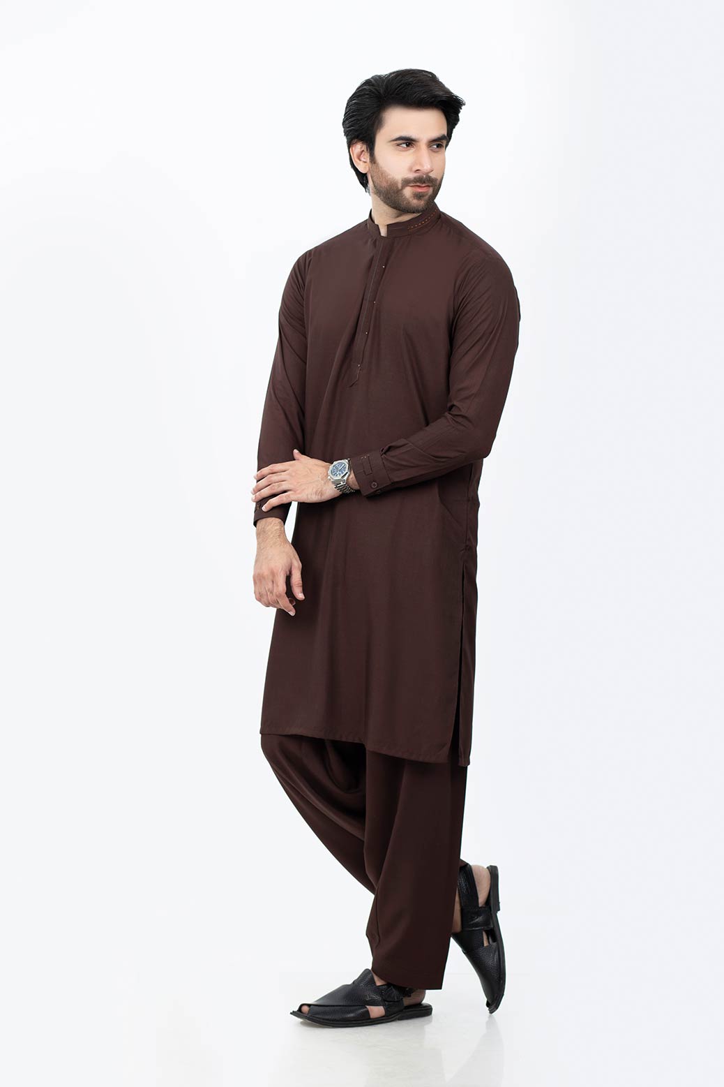 ABROWN-BLENDED-KURTA SHALWAR (KSSW20-005)