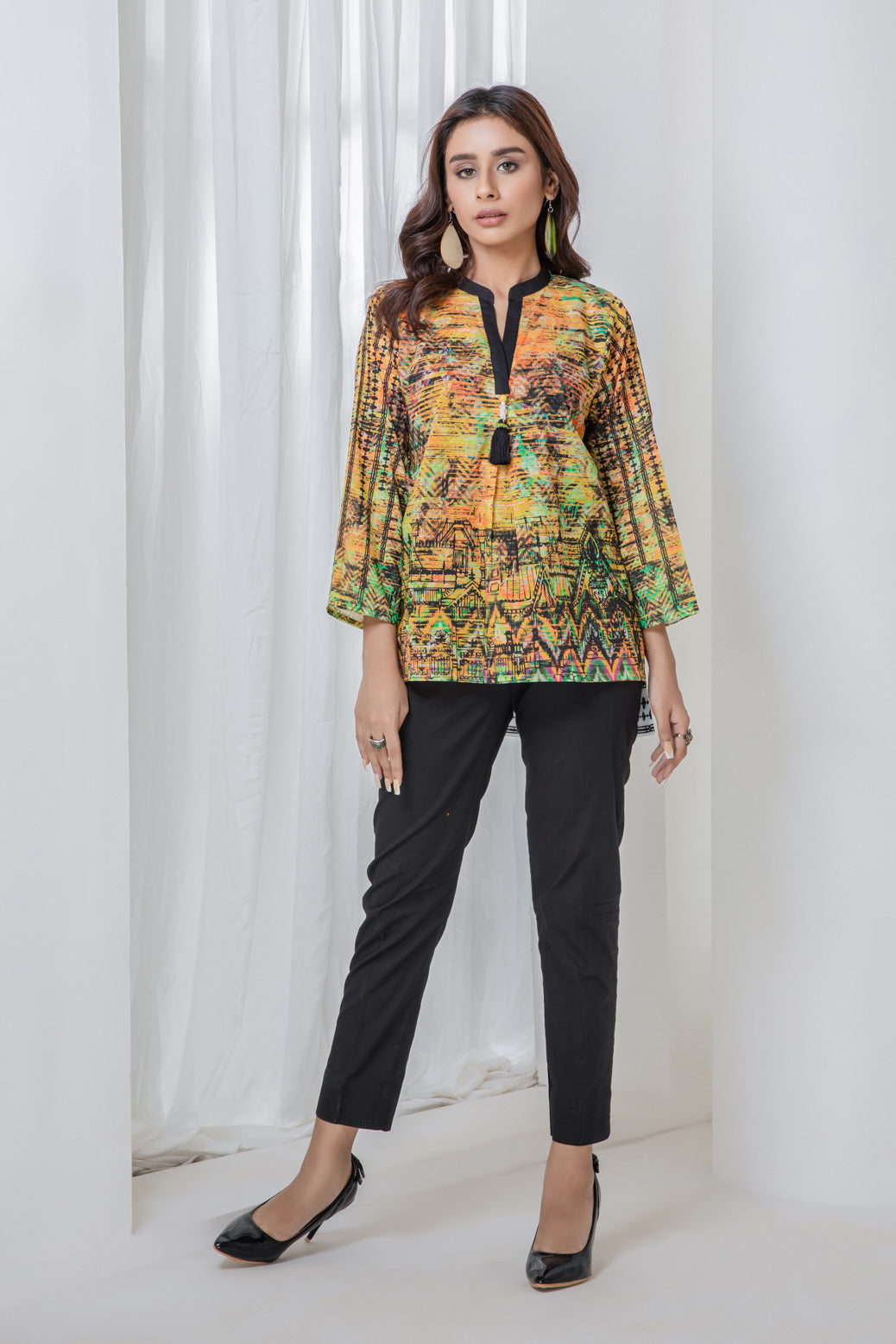 YELLOW-LAWN-KURTI (RAK221P13)