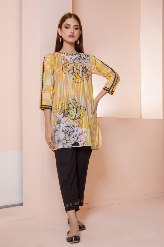 YELLOW-LAWN-KURTI (RAK221P21)