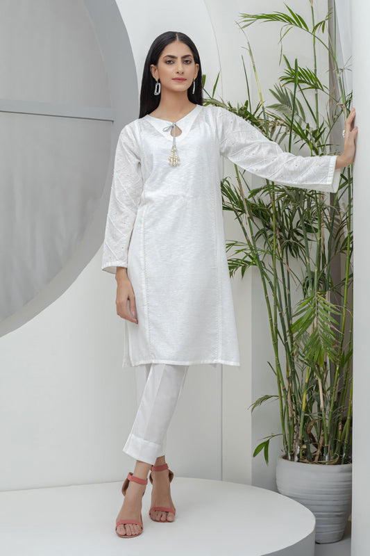 WHITE-KHADDAR-KURTI (RSK221P04)