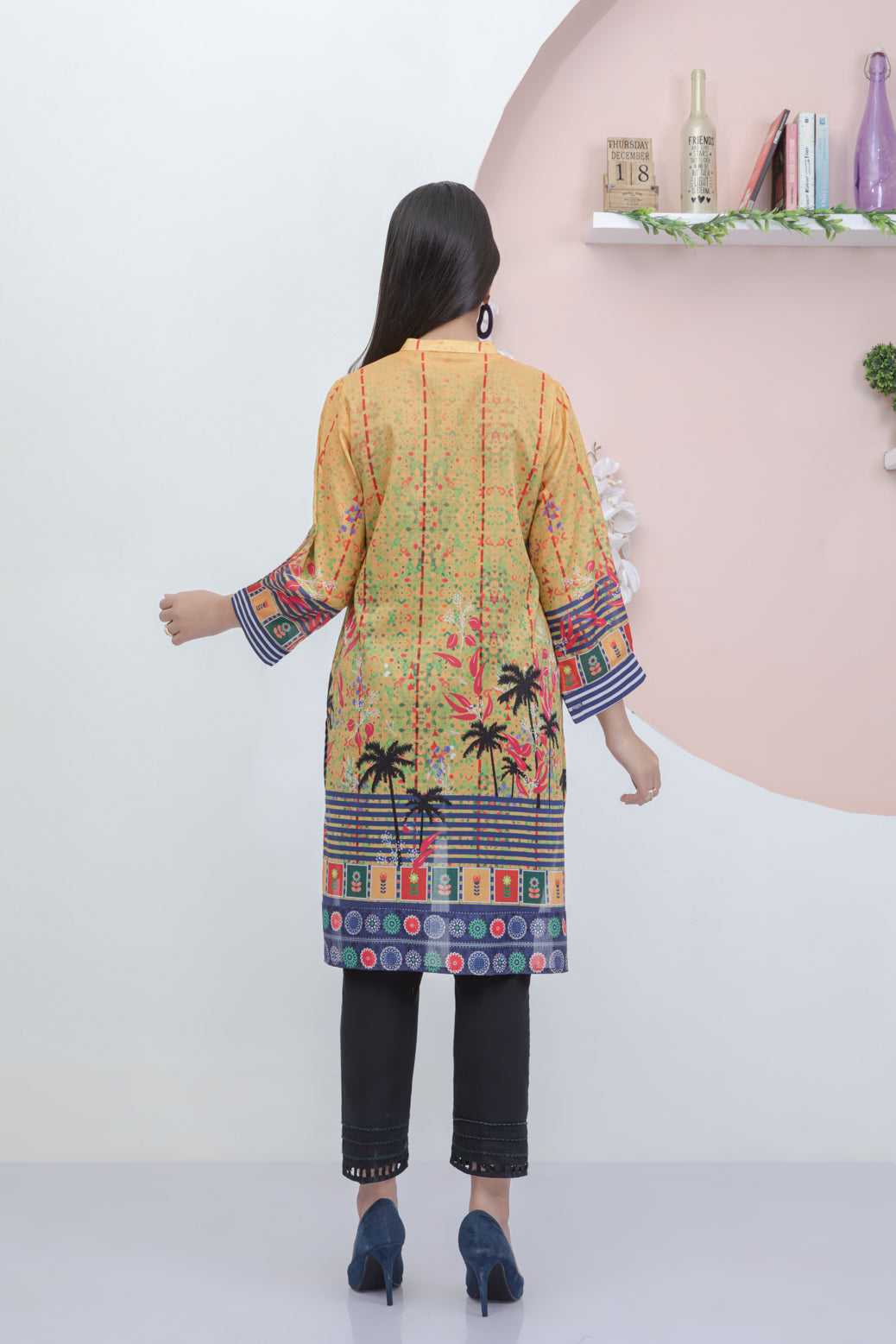 YELLOW-LAWN-KURTI (SAK221P06)