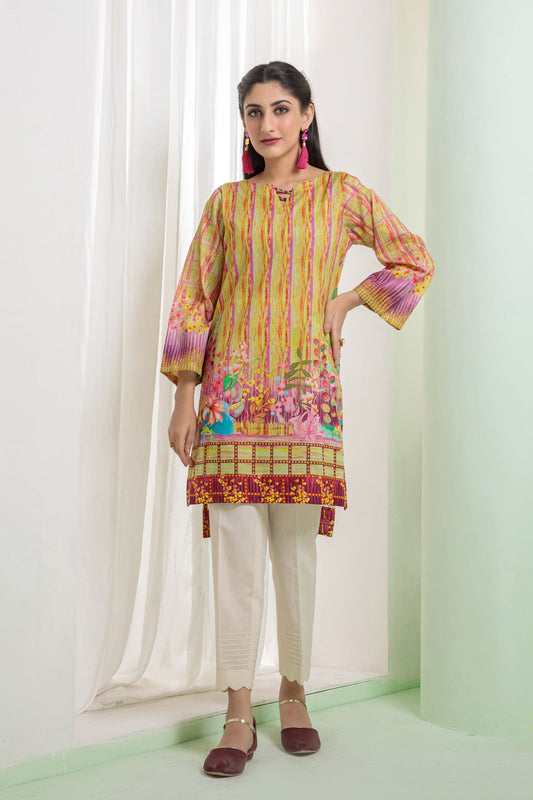 YELLOW-LAWN-KURTI (SAK221P24)