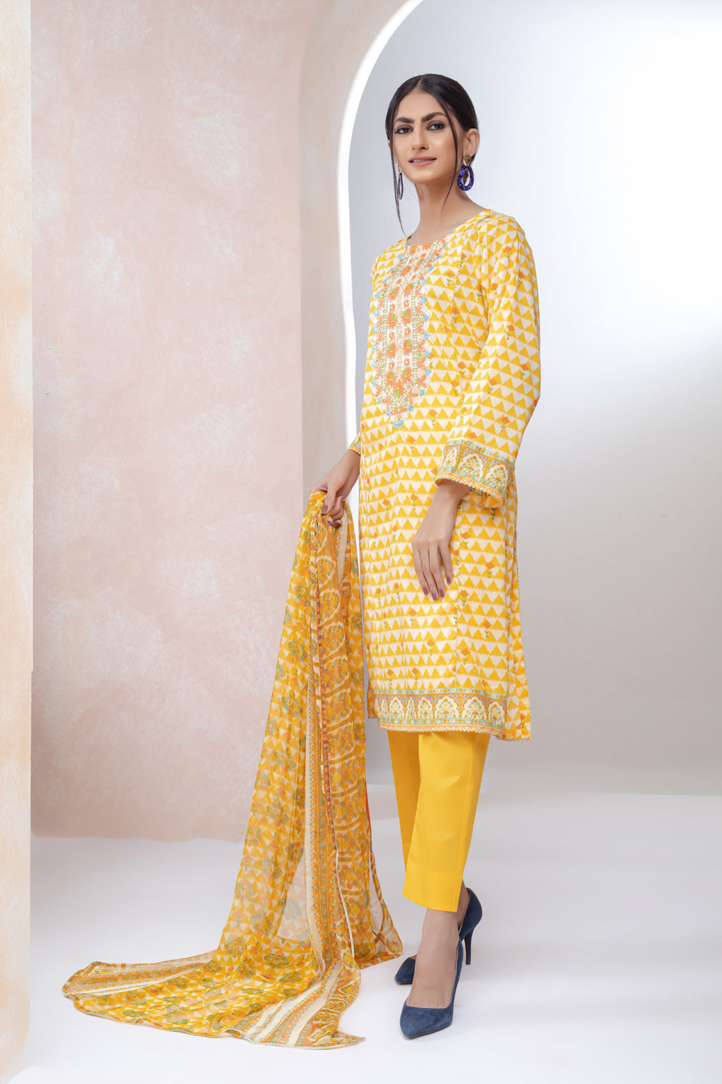 YELLOW-LAWN-SUIT (SSK223P07)