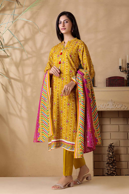 YELLOW-KHADDAR-3 PIECE-SUIT (WAS223P07)