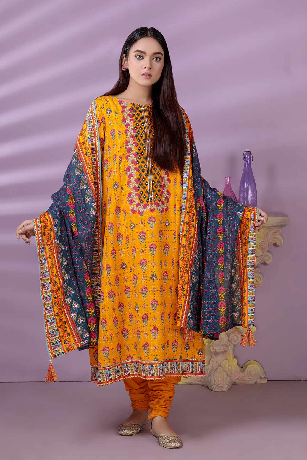 YELLOW-KHADDAR-SUIT (WSS223P06)