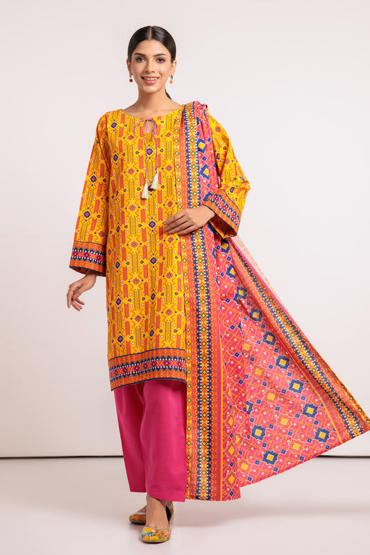 YELLOW-KHADDAR-3 PIECE (WSS223P79)