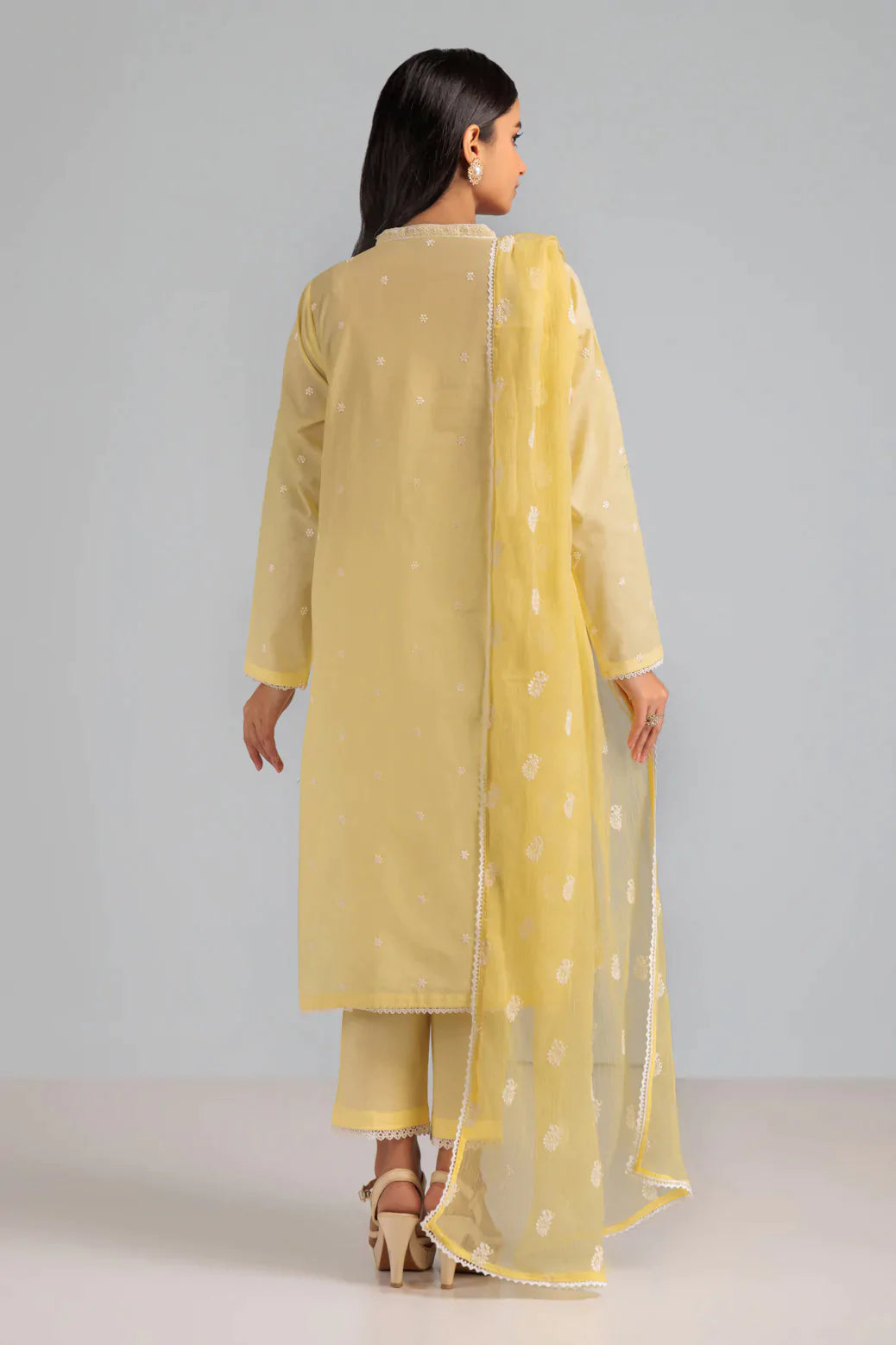 YELLOW-CAMBRIC CHIKANKARI-3 PIECE-SUIT (WSS223P97)