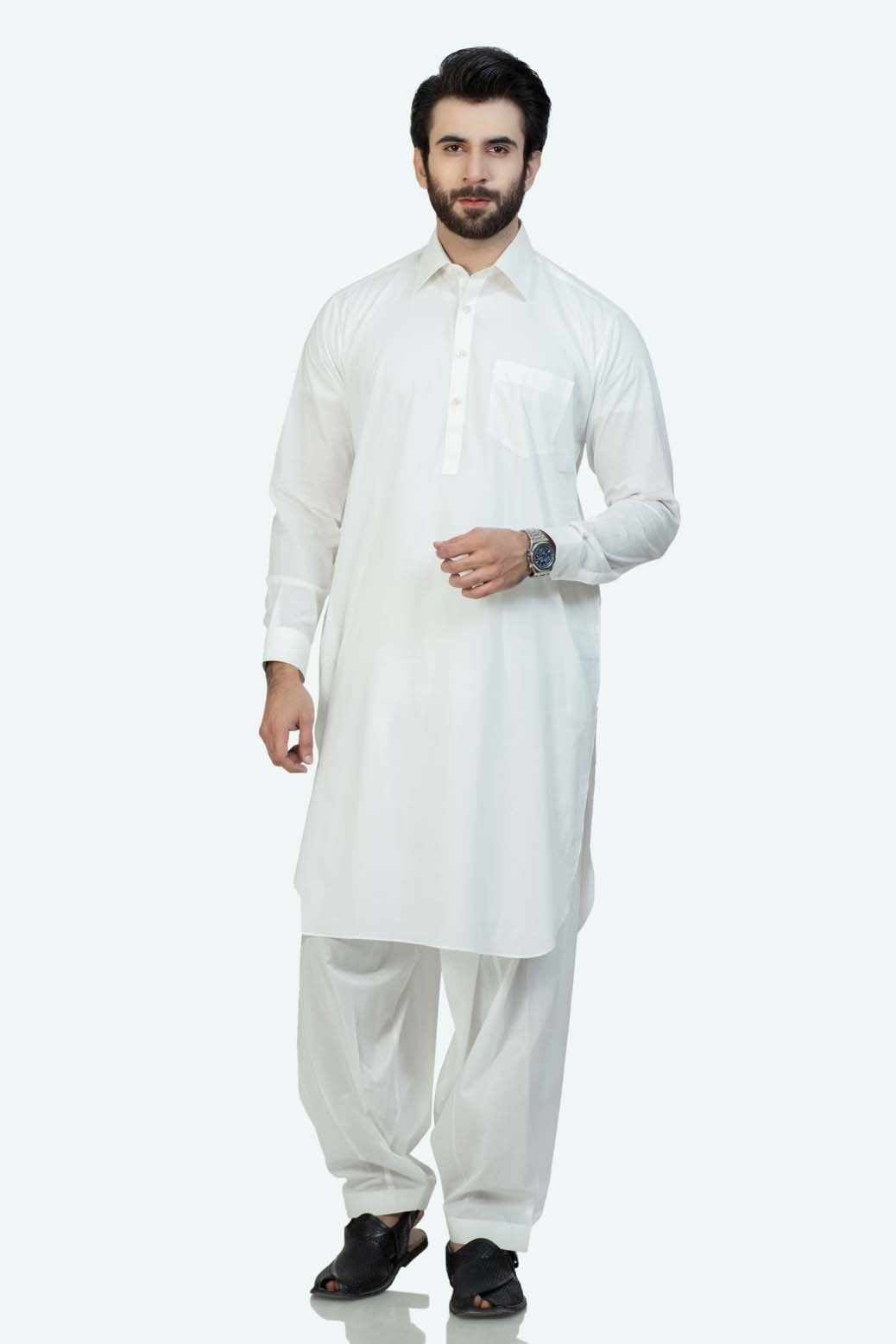 WHITE-COTTON-SHALWAR SUIT (GSSRS026)