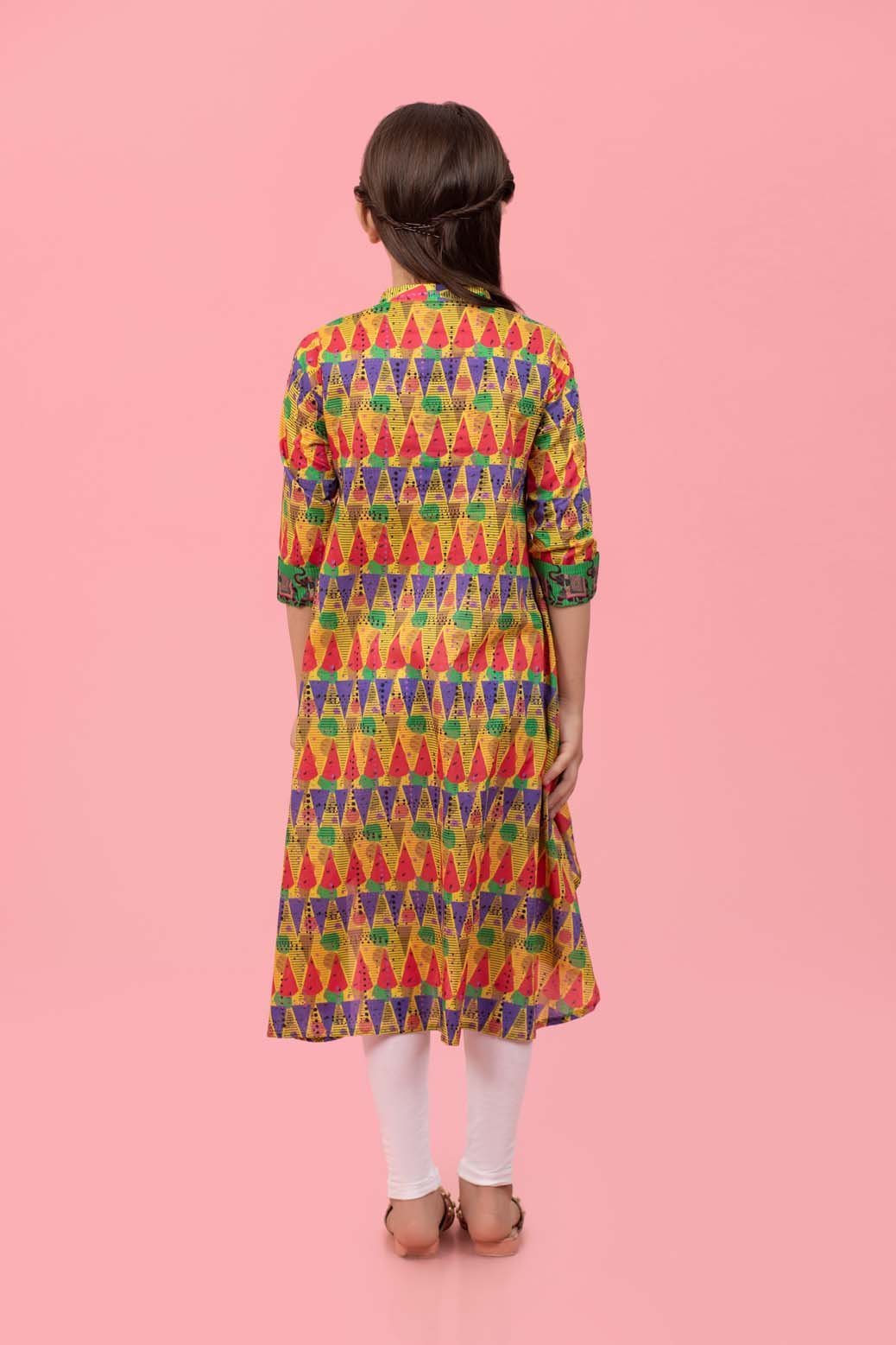 YELLOW-LAWN-KURTI (KS1P-079)