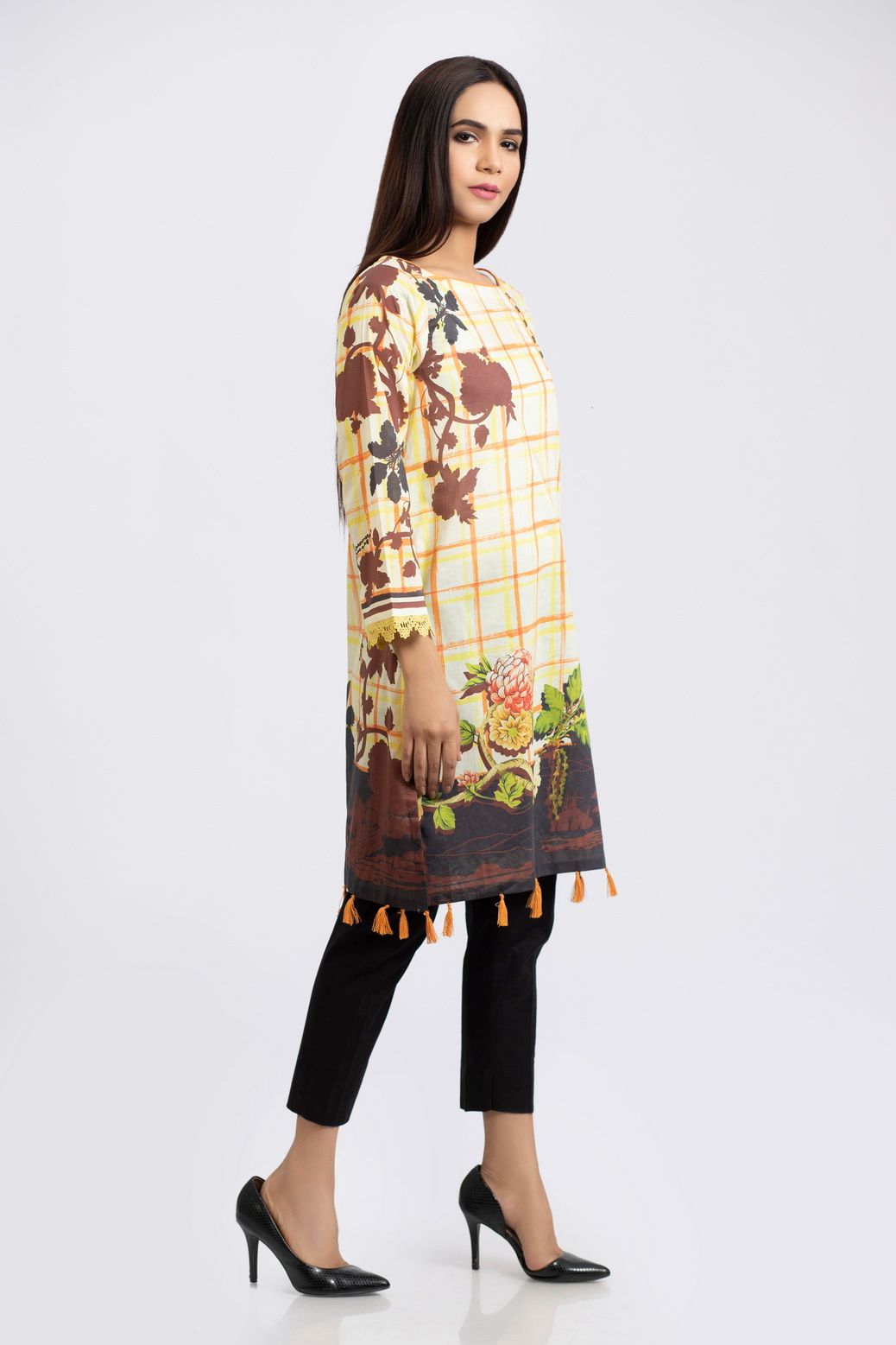 YELLOW-LAWN-KURTI (RSK201P007)