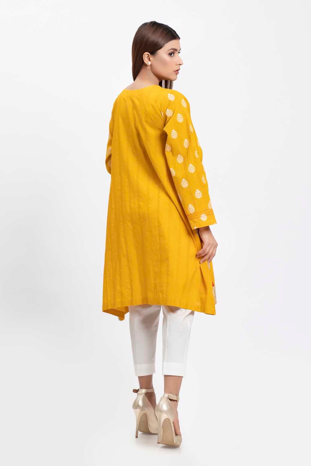 YELLOW-JACQUARD-KURTI (SSK201P003)