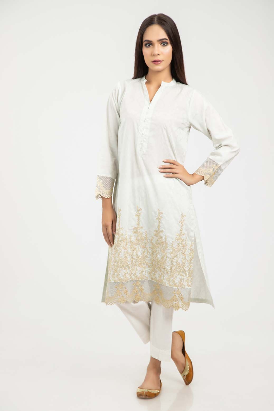 B-BLUE-JACQUARD-KURTI (SSK201P094)