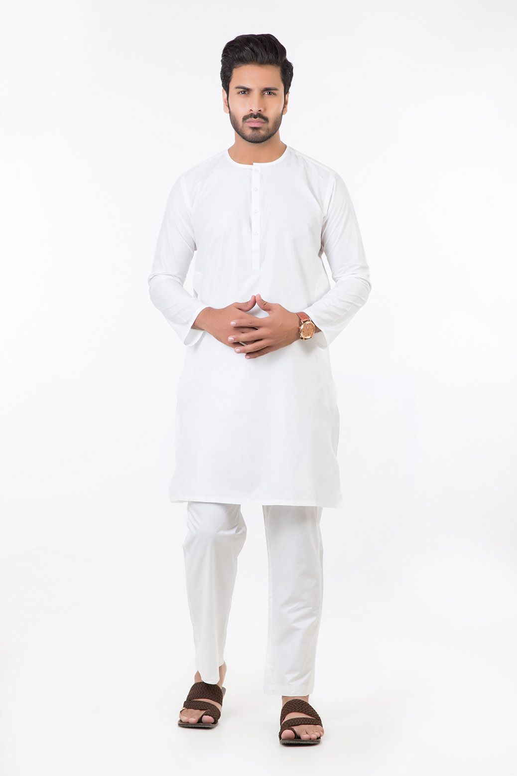 WHITE-COTTON-KURTA (SWPK-001)