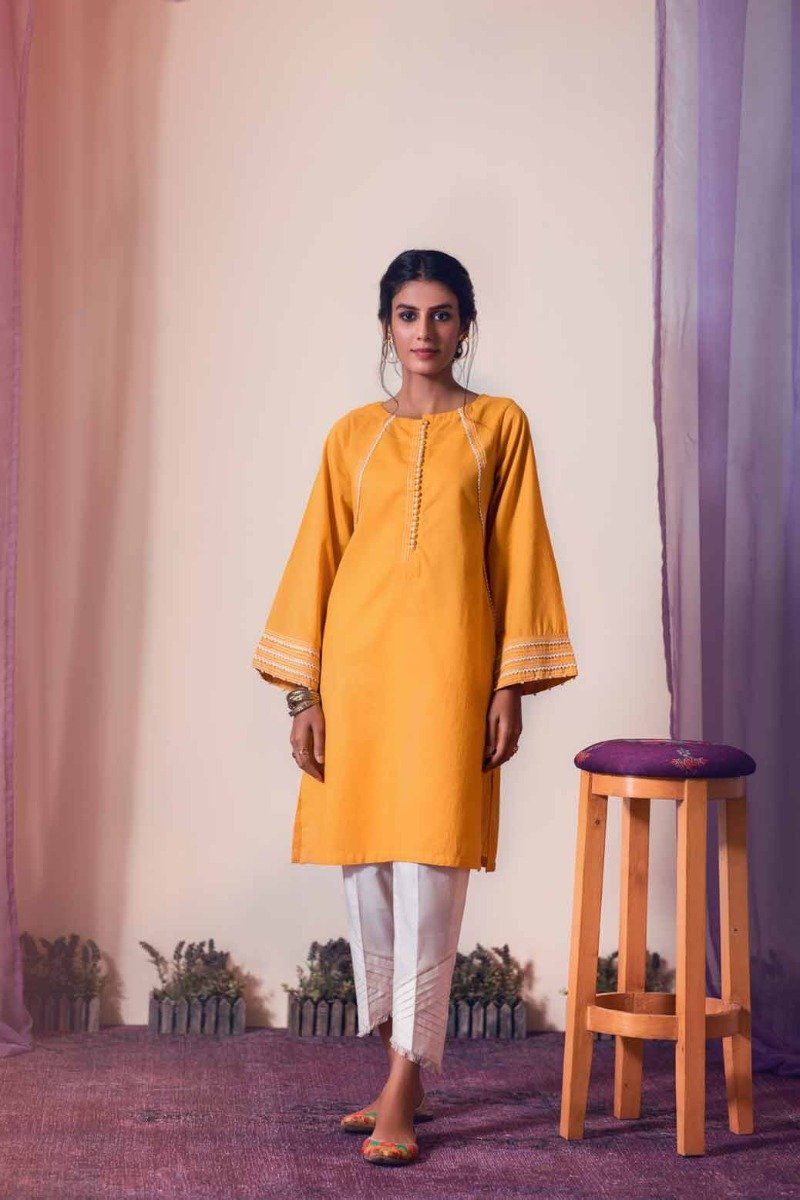 YELLOW-DOBBY-KURTI (WSSK91P003)